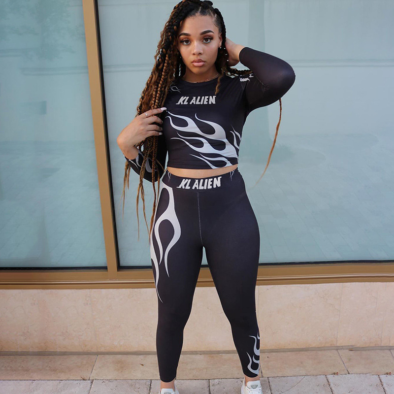 women fitness two pieces set tracksuit long sleeve crop top letters print elastic skinny leggings sportswear slim outfit, Gray
women fitness two pieces set tracksuit long sleeve crop top letters print elastic skinny leggings sportswear slim outfit, Gray