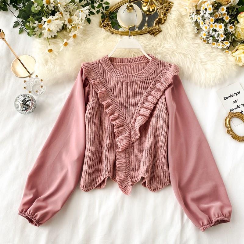 Chic Women Pullover Sweater Puff Sleeve Stretch Ruffles Knit Tops Patchwork Knitting Ruffle Women's Sweaters1, Beige
Chic Women Pullover Sweater Puff Sleeve Stretch Ruffles Knit Tops Patchwork Knitting Ruffle Women's Sweaters1, Beige