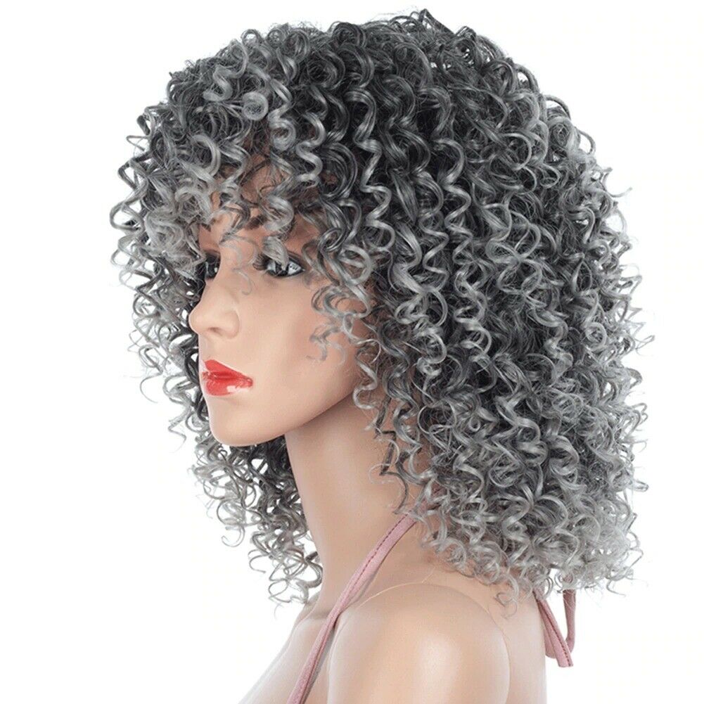 Wig Short Synthetic Wigs African Curly Fiber Wig for Women /5 Colors