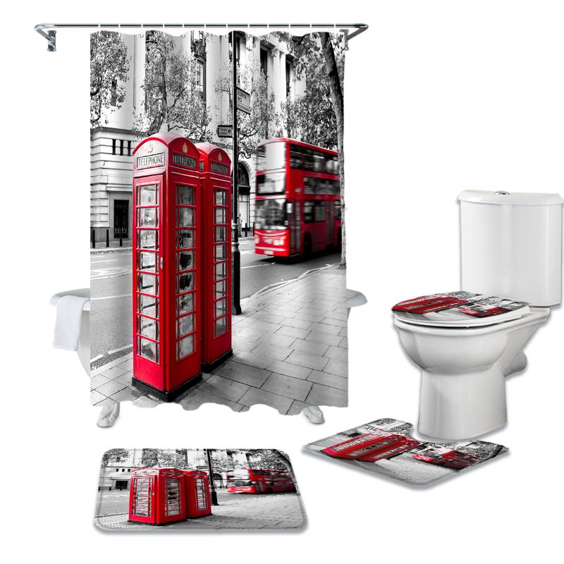 Red Telephone Booth On The English Street Shower Curtain Toilet Seat Cover Set Wc Accessories Mat Bathroom Decor Bath Curtains
Red Telephone Booth On The English Street Shower Curtain Toilet Seat Cover Set Wc Accessories Mat Bathroom Decor Bath Curtains