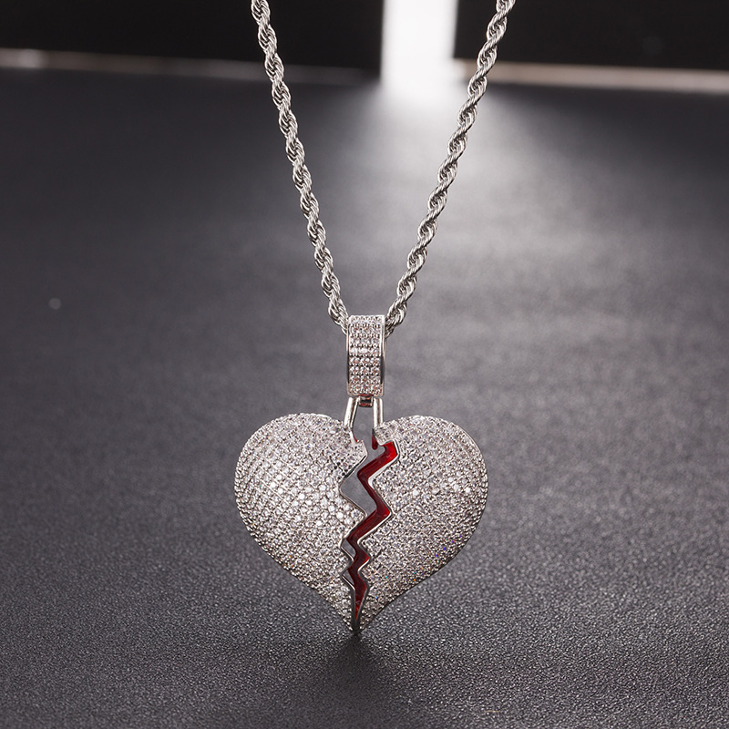 Iced Out Hearts Pendant Necklace For Men Women Gold Silver Color Cubic Zircon Necklaces Hip Hop Jewelry
Iced Out Hearts Pendant Necklace For Men Women Gold Silver Color Cubic Zircon Necklaces Hip Hop Jewelry