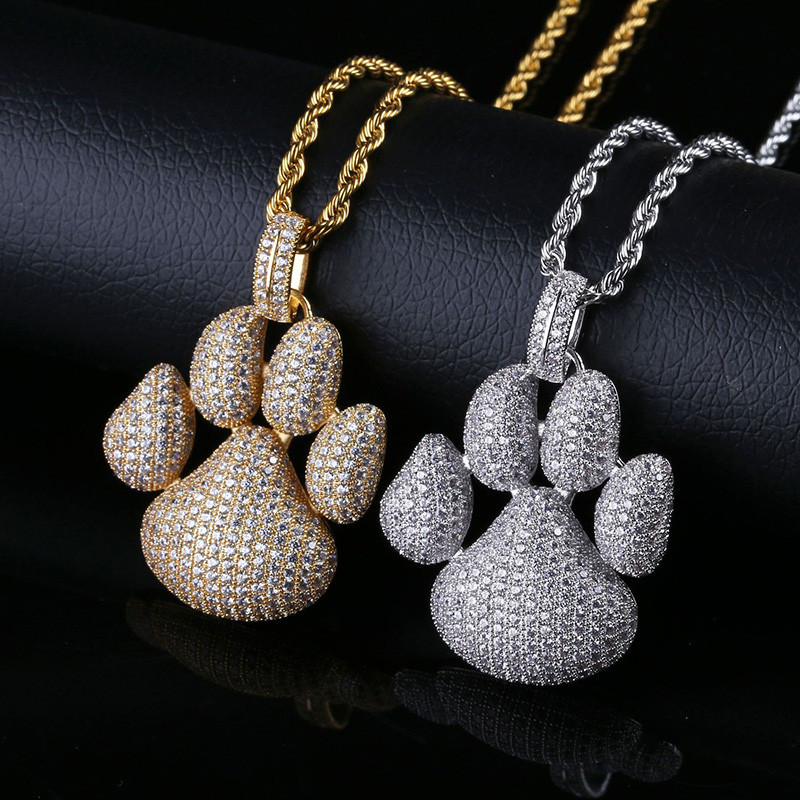 Paw Nice Dog Print Pendant Necklace New Arrival to Men's Zircon Glue Two Colors Rap Hip Hop Jewelry L0u3
Paw Nice Dog Print Pendant Necklace New Arrival to Men's Zircon Glue Two Colors Rap Hip Hop Jewelry L0u3