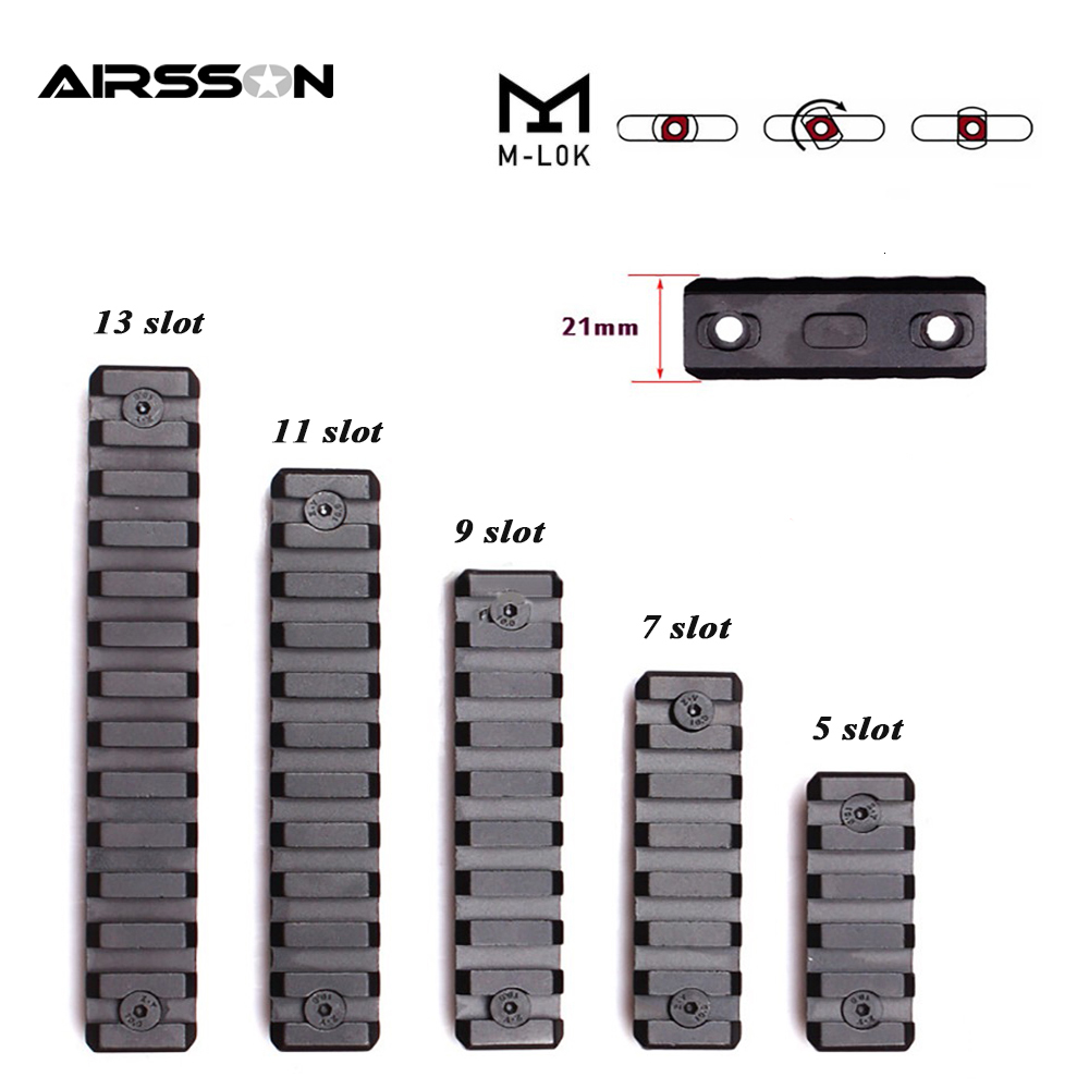 

Airsoft Tactical M-Lok Picatinny Weaver Rail Rifle Scope Mount 5 7 9 11 13 Slot Rail Section Set for Handguard Hunting Accessory, 11 slot