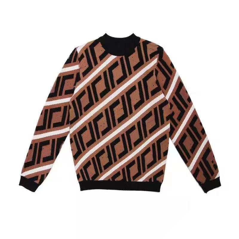 Designer trend new girly temperament double F striped jacquard sweater fashionable loose wild sweater FF letter, Blue
Designer trend new girly temperament double F striped jacquard sweater fashionable loose wild sweater FF letter, Blue