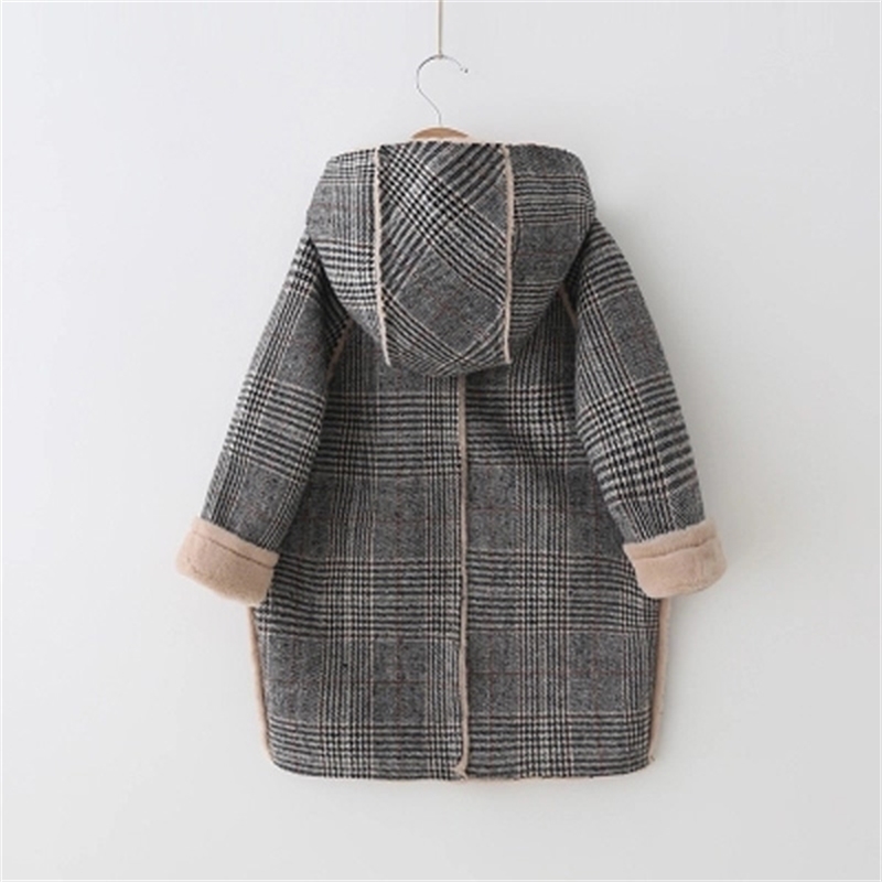 Girls woollen coat children's long thick overcoat 201126