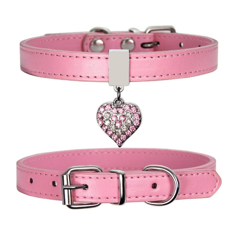 Fashion Pu Leather Pet Dog Collar Diamond Rhinestone Heart Pendant for Puppy Cat Chihuahua Small Dog Neck Strap Adjustable
Fashion Pu Leather Pet Dog Collar Diamond Rhinestone Heart Pendant for Puppy Cat Chihuahua Small Dog Neck Strap Adjustable