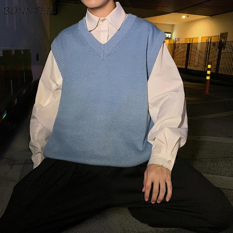 Men Sweater Vest Simple Solid Loose Basic Daily Knitted Sweaters Male Ins Chic Korean Style All-match Fashion Soft Streetwear, Black
Men Sweater Vest Simple Solid Loose Basic Daily Knitted Sweaters Male Ins Chic Korean Style All-match Fashion Soft Streetwear, Black