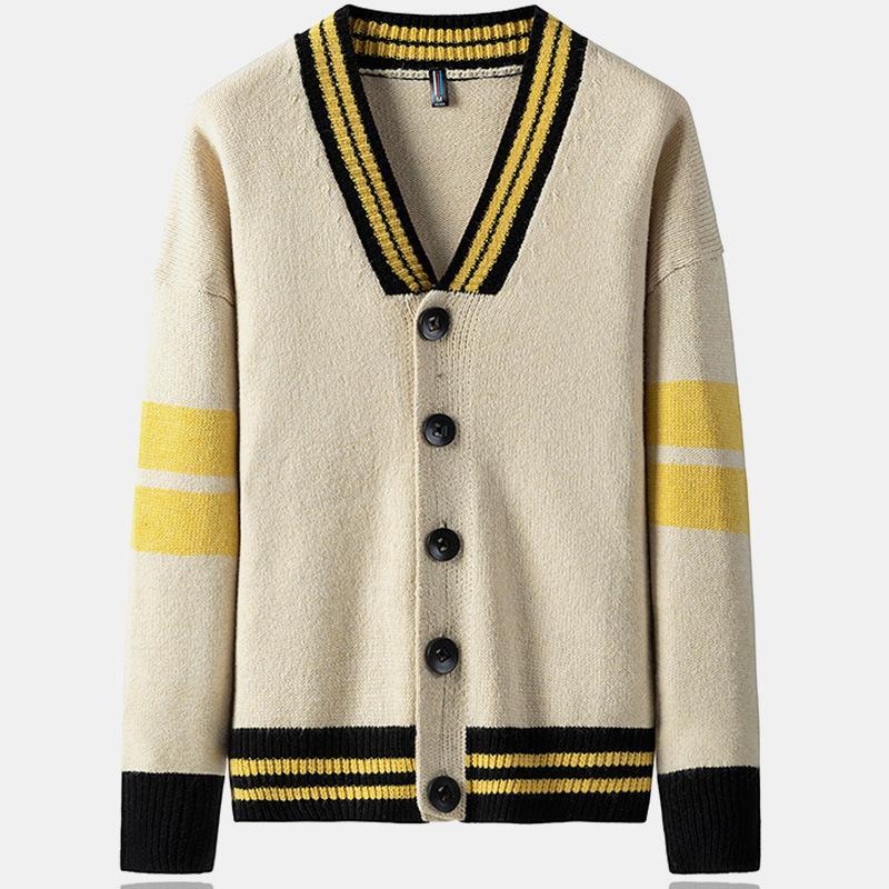 Preppy Style Mens Cardigans Knitted Long Sleeve Sweater Jackets in 4 Colors Contrast Color Single Breasted Jackets1
Preppy Style Mens Cardigans Knitted Long Sleeve Sweater Jackets in 4 Colors Contrast Color Single Breasted Jackets1