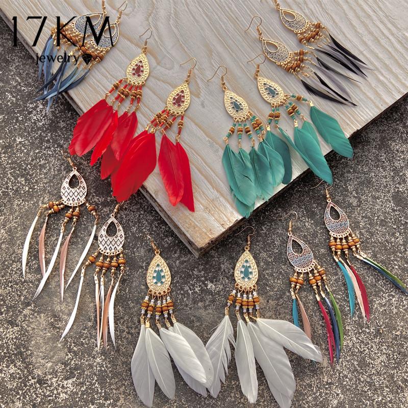 17KM Bohemian Rainbow Wood Beads Feather Earring For Women Vintage Ethnic Golden Long Tassel Dangle Earrings Jewelry Wholesale
17KM Bohemian Rainbow Wood Beads Feather Earring For Women Vintage Ethnic Golden Long Tassel Dangle Earrings Jewelry Wholesale