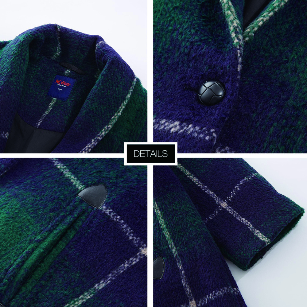 METERSBONWE Plaid Long Coat Female Autumn And Winter New Casual Korean Version Coat 201216