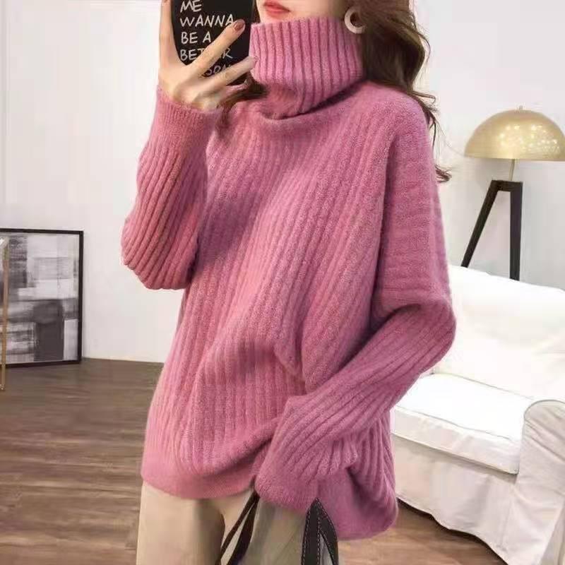 Elegant Loose Turtleneck Thicken Women Sweater Fashion Long Sleeve Female Pullover Jumpers 2020 Winter Knitting Sweater, Pink
Elegant Loose Turtleneck Thicken Women Sweater Fashion Long Sleeve Female Pullover Jumpers 2020 Winter Knitting Sweater, Pink