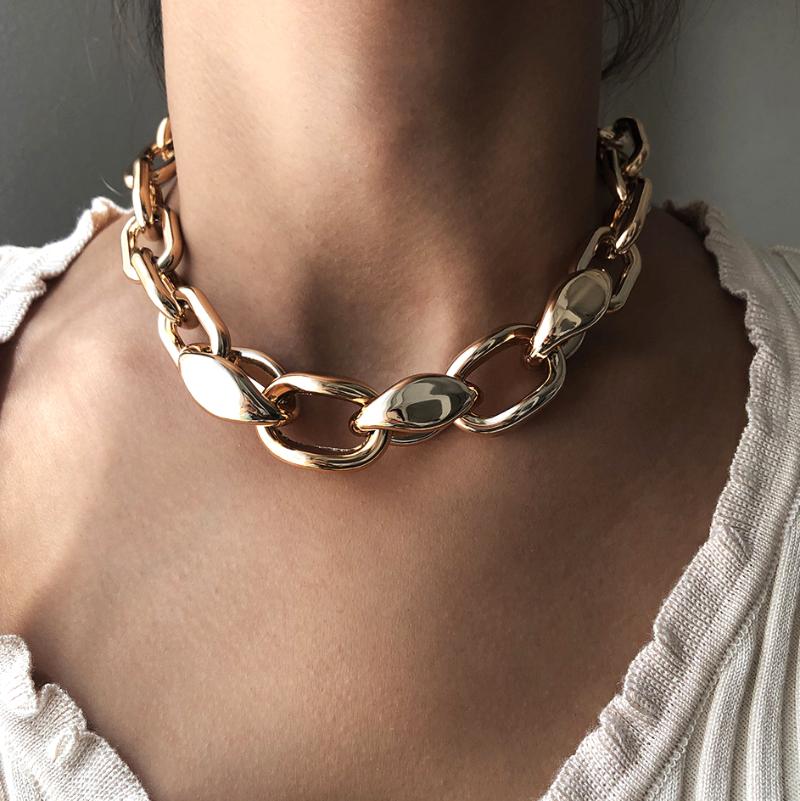 Chunky Short Splicing Choker Necklace for Women Hip-Hop Punk Thicken Chain Men Necklace Gold Color Lovers Rock Jewelry
Chunky Short Splicing Choker Necklace for Women Hip-Hop Punk Thicken Chain Men Necklace Gold Color Lovers Rock Jewelry