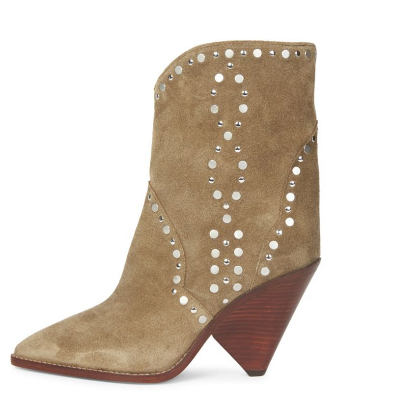 Metal Ladies Sexy Rivets Studs Ankle Woman Grain Wood Spring Spike Botines Heels Mujer Pointed to Toe Martin Boots D6dt, As pic
Metal Ladies Sexy Rivets Studs Ankle Woman Grain Wood Spring Spike Botines Heels Mujer Pointed to Toe Martin Boots D6dt, As pic