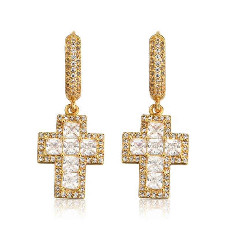 Fashion Gold Silver Colors Square Bling Diamond Zircon Cross Earrings Jewelry Accessories Hip Hop Jewelry for Men Women, Golden;silver
Fashion Gold Silver Colors Square Bling Diamond Zircon Cross Earrings Jewelry Accessories Hip Hop Jewelry for Men Women, Golden;silver