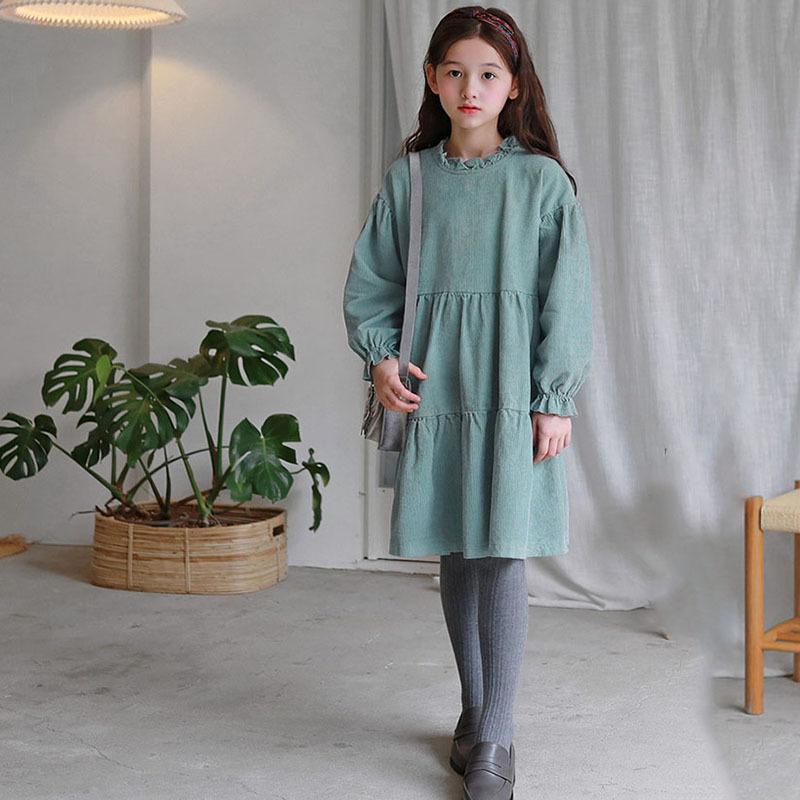 2021 New Spring Corduroy Teenager Girls Princess Dress Fashion Party Costumes Kids Casual Dresses Long Sleeve Autumn Clothing, Blue green
2021 New Spring Corduroy Teenager Girls Princess Dress Fashion Party Costumes Kids Casual Dresses Long Sleeve Autumn Clothing, Blue green