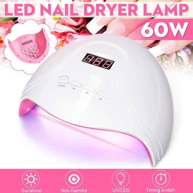 Gel Dryer Lamp For Manicure 60W UV 24 LEDs Nail Dryer Sensor LCD Display Nail Lamp Professional For Drying Nails 110-240V, As pic
Gel Dryer Lamp For Manicure 60W UV 24 LEDs Nail Dryer Sensor LCD Display Nail Lamp Professional For Drying Nails 110-240V, As pic