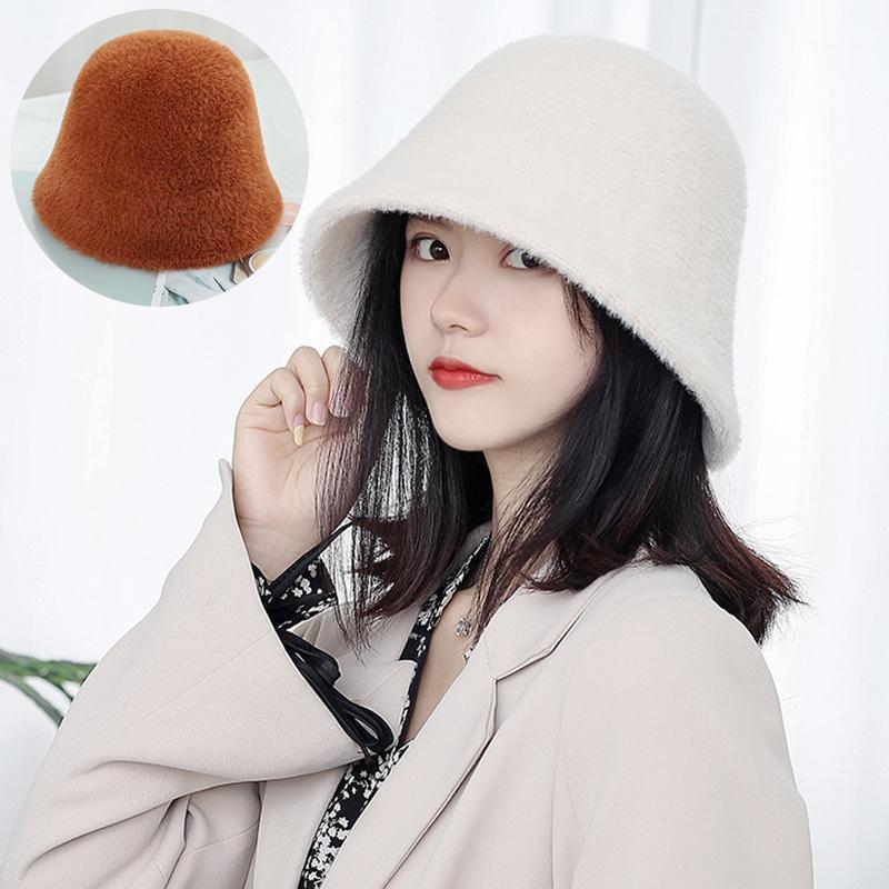 Fashion Faux Fur Bucket Hat Women Girl Solid Color Thickened Soft Warm Fishing Cap For Female Autumn Winter Wool Knitted Hat1, White
Fashion Faux Fur Bucket Hat Women Girl Solid Color Thickened Soft Warm Fishing Cap For Female Autumn Winter Wool Knitted Hat1, White