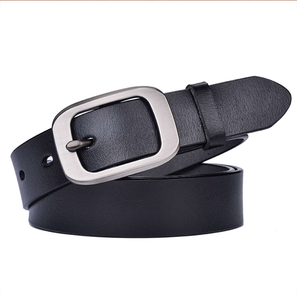 Women's leather pure cow leather belt with square buckle, simple and easy to wear, Korean students' wide tide Jeans Belt, Black
Women's leather pure cow leather belt with square buckle, simple and easy to wear, Korean students' wide tide Jeans Belt, Black