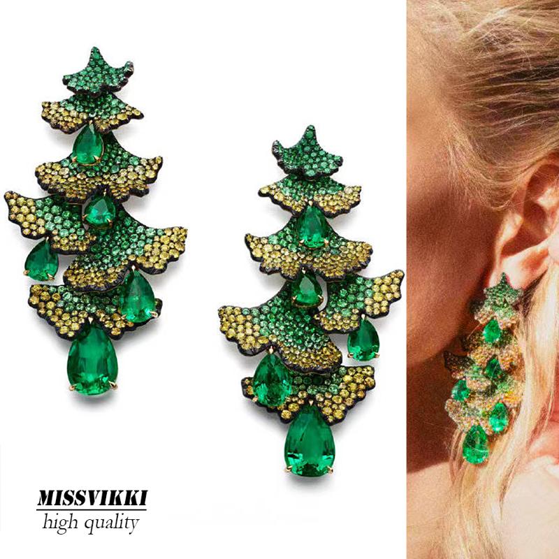 Missvikki Luxury Personality Noble Christmas tree Shiny Earrings Jewelry Female Decoration Drop Earring boucle d'oreille 2021
Missvikki Luxury Personality Noble Christmas tree Shiny Earrings Jewelry Female Decoration Drop Earring boucle d'oreille 2021