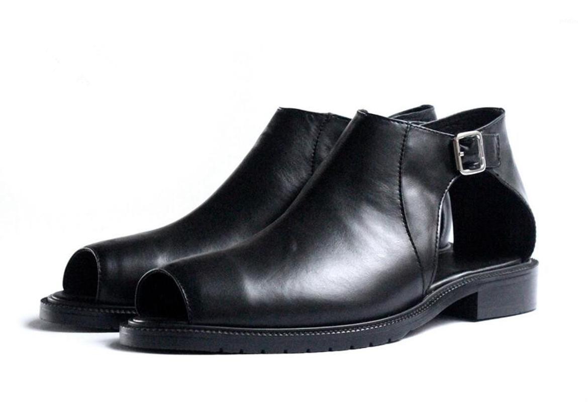 summer men sandals men shoes Cowhide hollowed out fish mouth casual platform black clash sandals hand made Roman shoes1
summer men sandals men shoes Cowhide hollowed out fish mouth casual platform black clash sandals hand made Roman shoes1