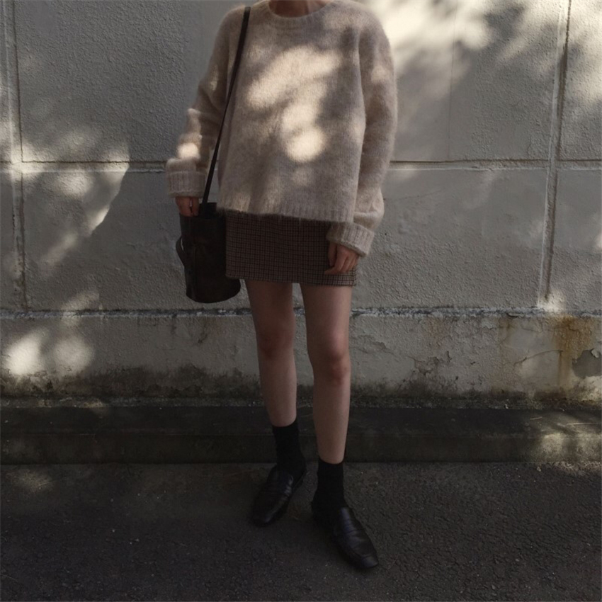 New Winter Sweater Women Pullover Girls Tops Knitting Vintage Long Sleeve Autumn Elegant Female Knitted Outerwear Warm Sweater 201023