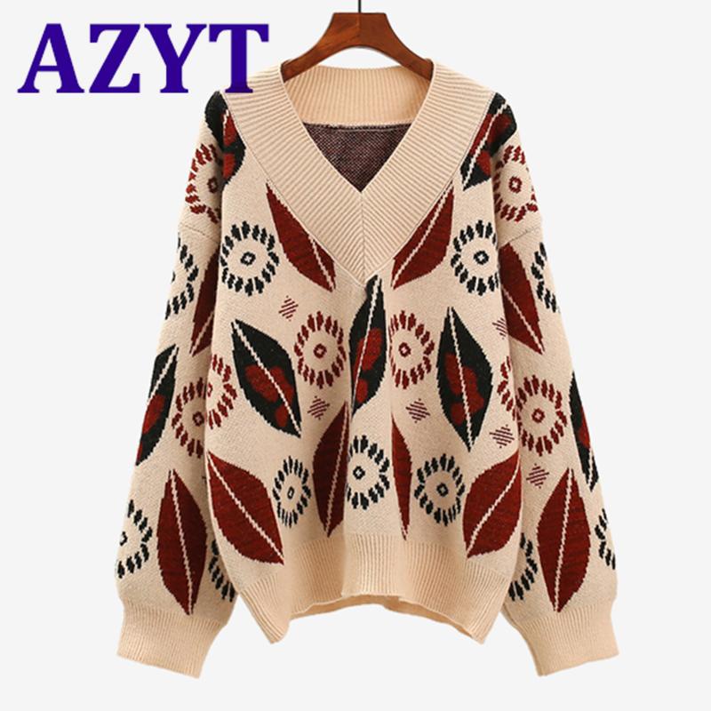 AZYT Autumn Winter New Women Pullover Sweater V Neck Loose Knit Jumpers Sweater Women Chic Print Knitwear Coat 2021 New, Black
AZYT Autumn Winter New Women Pullover Sweater V Neck Loose Knit Jumpers Sweater Women Chic Print Knitwear Coat 2021 New, Black
