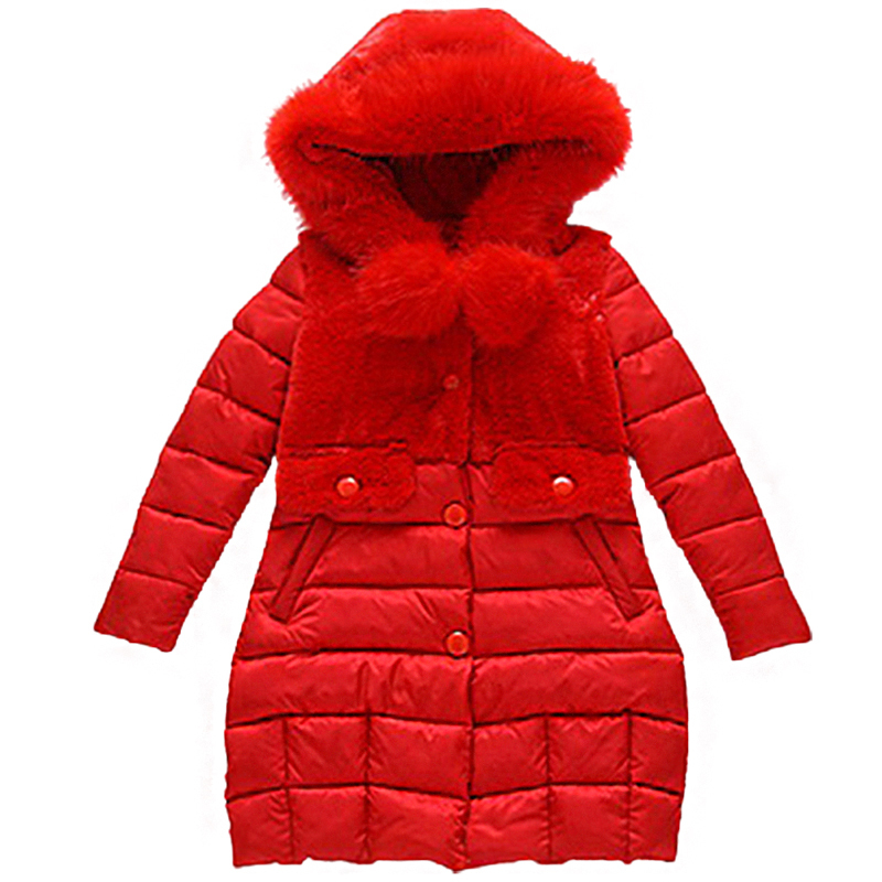 new winter girl's cotton padded jacket thickened medium length jacket children's Baby Plush hooded Plush jacket 201125