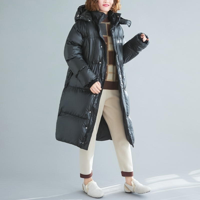 Will limit yuan overtheknee cottonpadded jacket loose long thickening cottonpadded clothes coat 201019