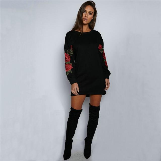 Women's Hoodies & Sweatshirts UIDEAZONE Embroidery Rose Patchwork With Long Sleeve Dress Black Color Vintage Style Casual Woman Streetwear
Women's Hoodies & Sweatshirts UIDEAZONE Embroidery Rose Patchwork With Long Sleeve Dress Black Color Vintage Style Casual Woman Streetwear