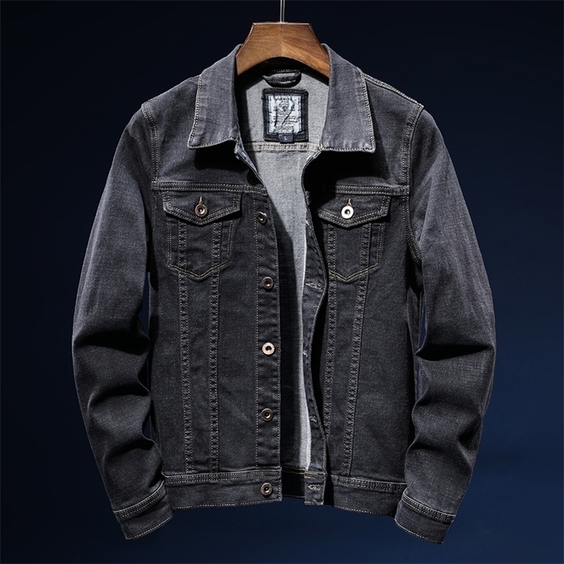 New Autumn Classic Style Men's Black Elasticity Denim Jacket Fashion Casual Cotton Jeans Coat Male Brand Clothes 201118
New Autumn Classic Style Men's Black Elasticity Denim Jacket Fashion Casual Cotton Jeans Coat Male Brand Clothes 201118
