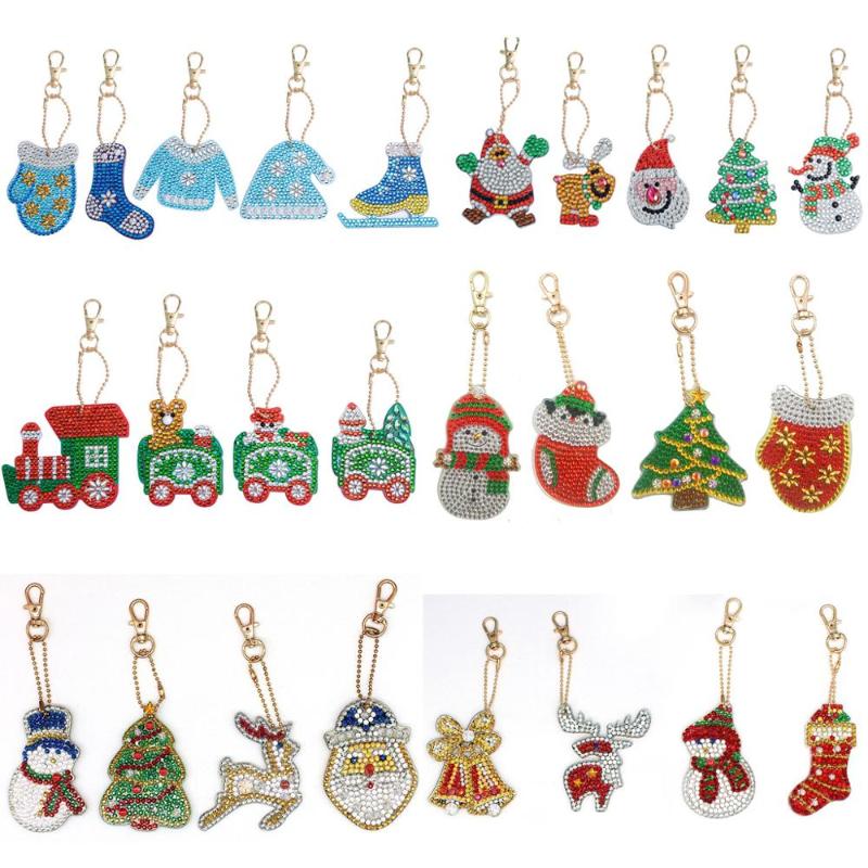 DIY Christmas Diamond Keychain Special Shaped Full Diamond Painting Keyring Keychain Cross Stitch Embroidery Women Bag Key Chain
DIY Christmas Diamond Keychain Special Shaped Full Diamond Painting Keyring Keychain Cross Stitch Embroidery Women Bag Key Chain