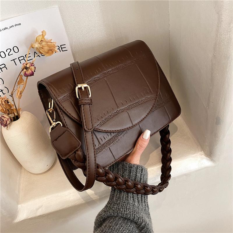 Retro Stone Pattern PU Leather Handbags Fashion Woven Straps Shoulder Bag For Women 2021 New Quality Casual Lady Crossbody Bags, Brown
Retro Stone Pattern PU Leather Handbags Fashion Woven Straps Shoulder Bag For Women 2021 New Quality Casual Lady Crossbody Bags, Brown