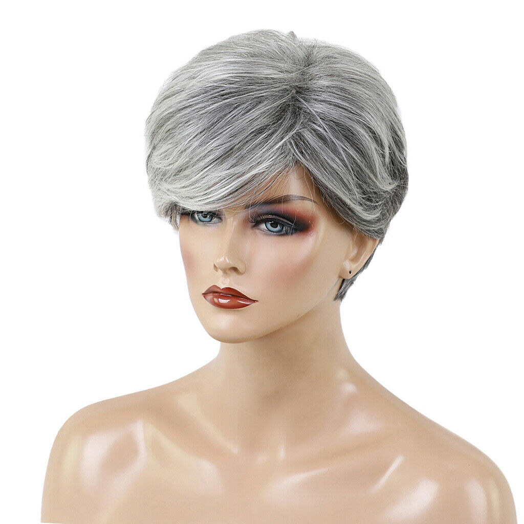 10 Inch Wigs Synthetic Hair Heat Resistant for Women With Inclined Bangs