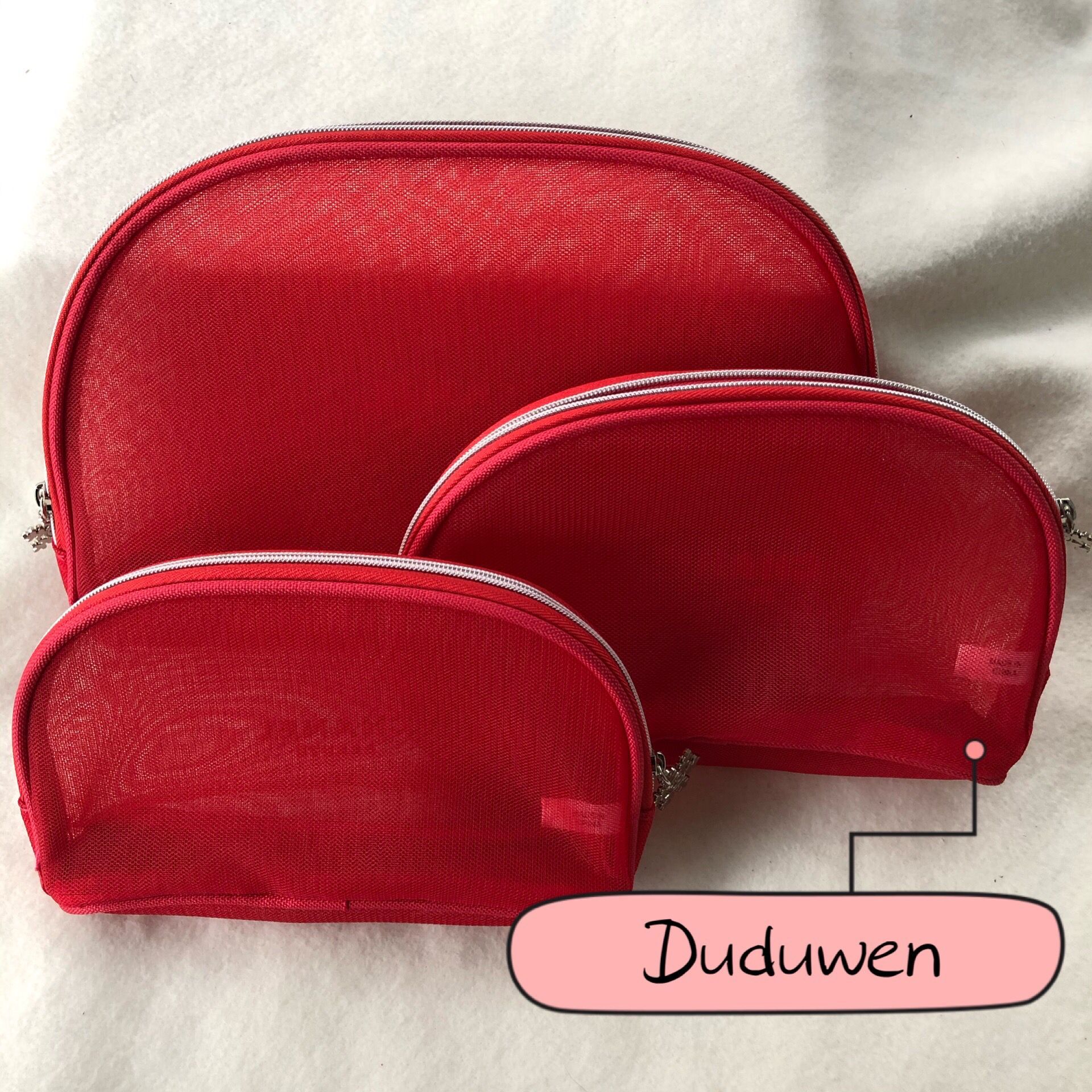 Set of 3 bags ( price for 3 bags) Fashion red women Transparent Mesh cosetics organizer snowflake zipper fashio makeup bags C boutique
Set of 3 bags ( price for 3 bags) Fashion red women Transparent Mesh cosetics organizer snowflake zipper fashio makeup bags C boutique