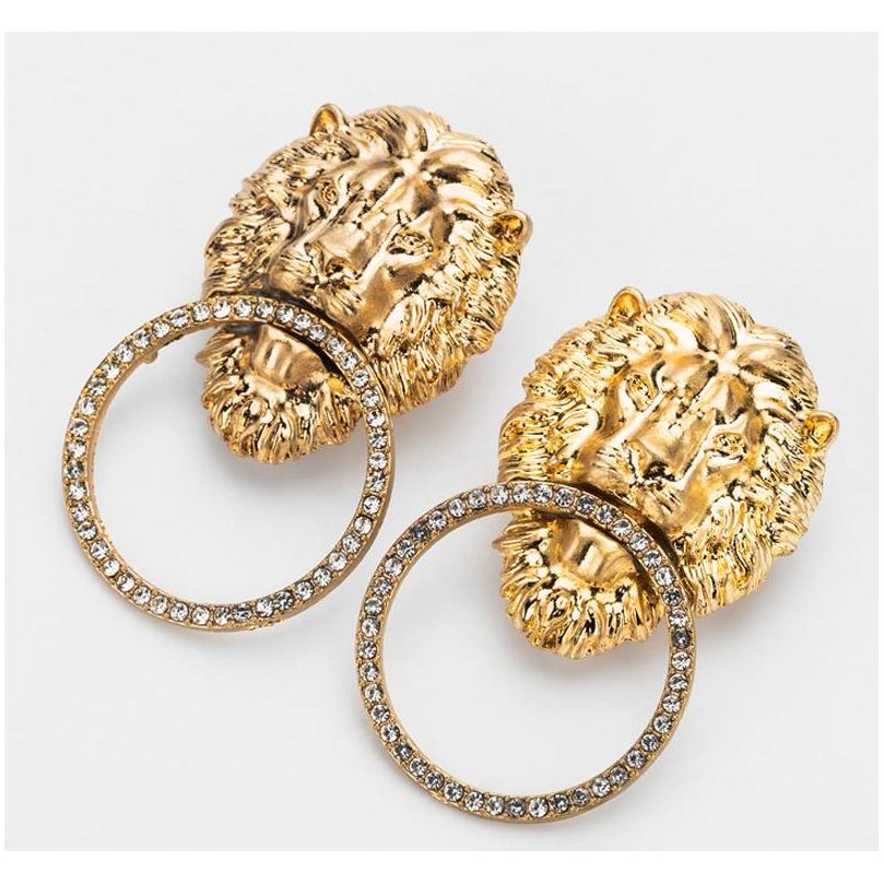 Bling Bling Rhinestone Lion Head Earring Women Animal Lion Head Statement Earring Gold Silver Fashio sqcIGo footballshoe, Golden;silver
Bling Bling Rhinestone Lion Head Earring Women Animal Lion Head Statement Earring Gold Silver Fashio sqcIGo footballshoe, Golden;silver
