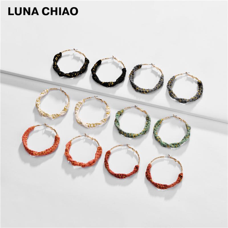 CHIAO Fashion Jewelry 2020 Fall Winter Boho Braided Big Hoop Earrings for Women