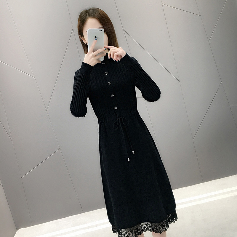 New Fashion Autumn Winter Women Long Sweater Dress Pullovers Warm Knitted Sweaters Pullover Dresses Lady 201030wtt