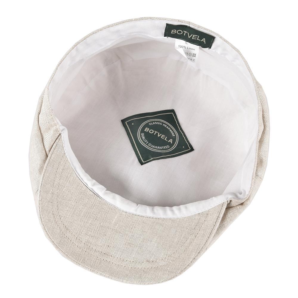 BOTVELA Summer Linen Newsboy Cap Men Women Herringbone Bakerboy Caps Lightweight Breathable Flat Hat Apple Beret Hats 007 T200715