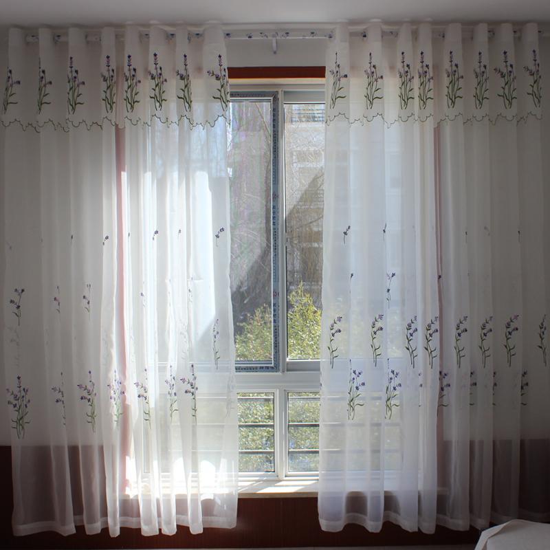 Pastoral Style Purple Lavender Embroidered Curtain Home Decorative Livingroom Voile Curtain Customizable, As pic
Pastoral Style Purple Lavender Embroidered Curtain Home Decorative Livingroom Voile Curtain Customizable, As pic