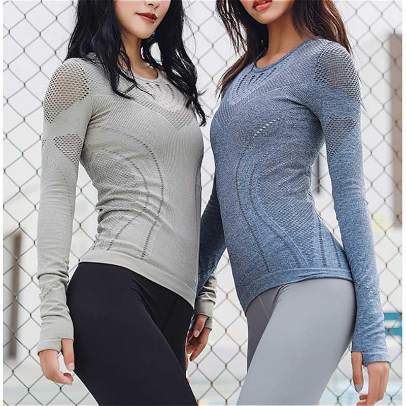 Compression Seamless Sports Tops Long Sleeve Gym Women Breathable Yoga T-Shirt Hollow Out Workout Blouse Top Tunic Tee Pullover1, Beige 
Compression Seamless Sports Tops Long Sleeve Gym Women Breathable Yoga T-Shirt Hollow Out Workout Blouse Top Tunic Tee Pullover1, Beige