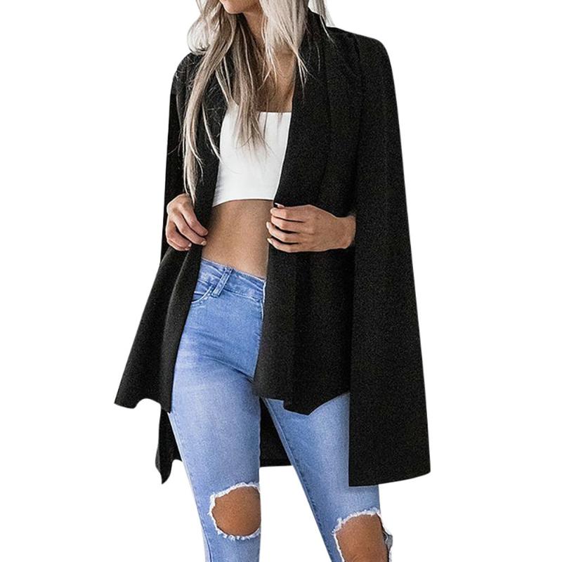 Autumn Women Ladies Loose Long Sleeve Solid Color Stylish Duster Jacket Coat, Black
Autumn Women Ladies Loose Long Sleeve Solid Color Stylish Duster Jacket Coat, Black