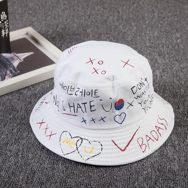 Hat men's casual fashion fisherman's hat summer Korean version versatile sunshade female street personality graffiti basin, Graffiti yellow hat 
Hat men's casual fashion fisherman's hat summer Korean version versatile sunshade female street personality graffiti basin, Graffiti yellow hat