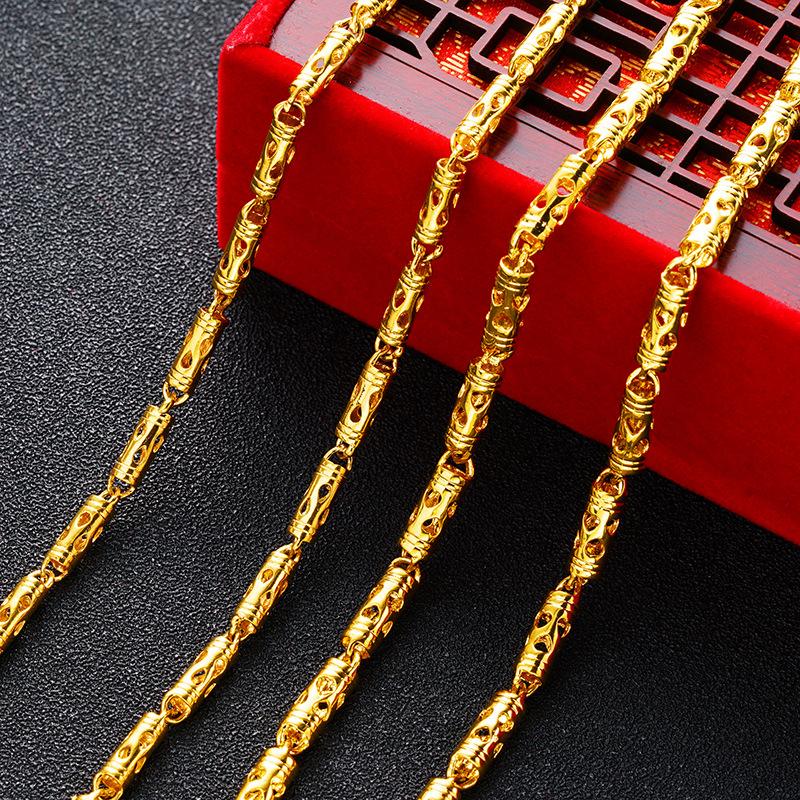 Luxury 24K Yellow Gold Necklace 4mm 3mm Hollow Cylinder Men's Necklace 50cm 45cm Neck Chain Birthday Fine Jewelry Gift
Luxury 24K Yellow Gold Necklace 4mm 3mm Hollow Cylinder Men's Necklace 50cm 45cm Neck Chain Birthday Fine Jewelry Gift