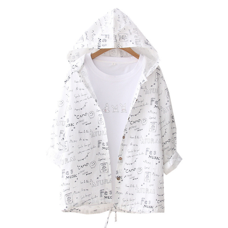 2021 New Female Fine Coat Spring Short Cartoon with Sleeve Hood Jacket Will See Sun Protection Clothes B544, Letter 1
2021 New Female Fine Coat Spring Short Cartoon with Sleeve Hood Jacket Will See Sun Protection Clothes B544, Letter 1