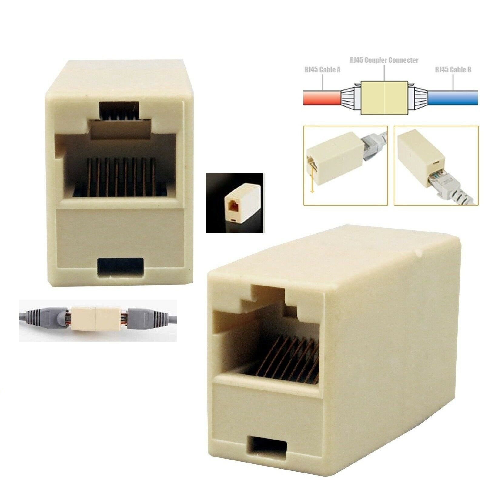 RJ45 Ethernet Network LAN Cat5e Cat6 Cable Joiner Cable Extender Modular Plug Adapter Coupler Female to Female
RJ45 Ethernet Network LAN Cat5e Cat6 Cable Joiner Cable Extender Modular Plug Adapter Coupler Female to Female