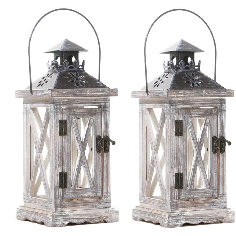 Best 2 Pack Decorative Lantern Candle Holder Wooden Rustic Style for Table Top Mantle Wall Hanging Decor Indoor Outdoor Use 
Best 2 Pack Decorative Lantern Candle Holder Wooden Rustic Style for Table Top Mantle Wall Hanging Decor Indoor Outdoor Use