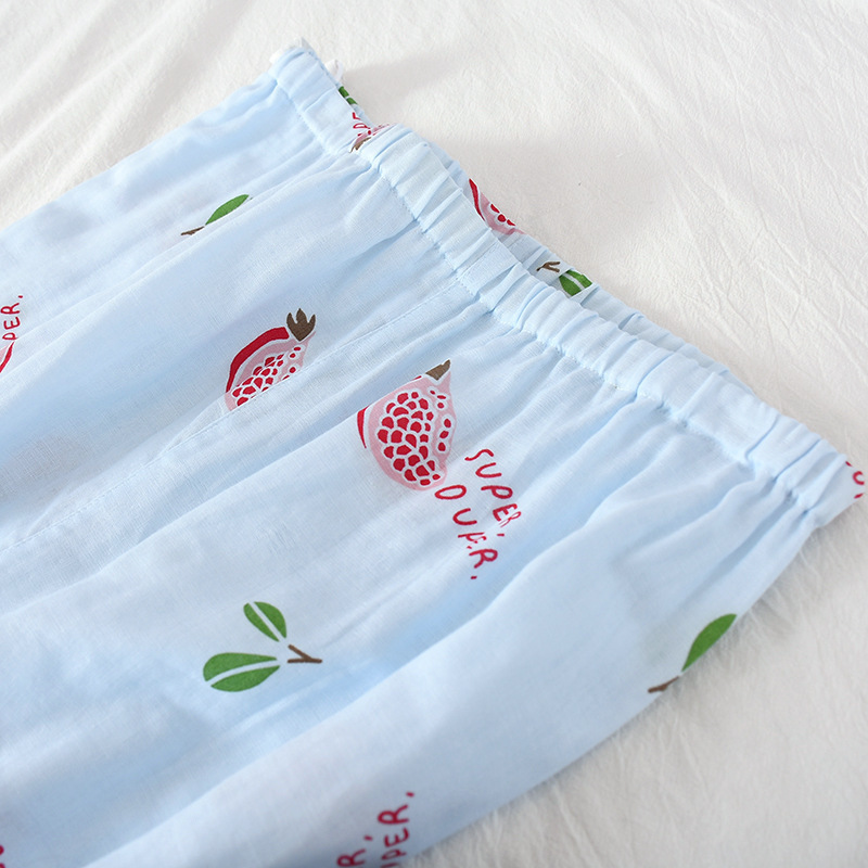 Double Layer Gauze Doll Collar Pajamas Set Spring and Summer Models Pure Cotton Maternal Confinement Piyamas Women Twopiece T200429