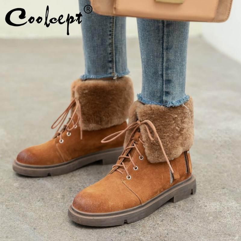 Coolcept Women Ankle Boots Real Leather Flats Shoes Women 2020 Brand Autumn Winter Casual Party Short Boots Size 34-39, Black
Coolcept Women Ankle Boots Real Leather Flats Shoes Women 2020 Brand Autumn Winter Casual Party Short Boots Size 34-39, Black