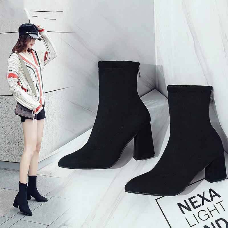 Fashion Women Ankle Boots Thick Heels Shoes Female Newest Pointed Toe Ladies Shoe Brand Boot Woman Zipper Super High1, 7 cm
Fashion Women Ankle Boots Thick Heels Shoes Female Newest Pointed Toe Ladies Shoe Brand Boot Woman Zipper Super High1, 7 cm