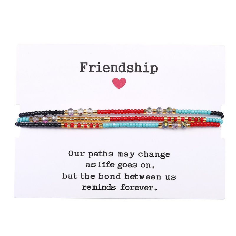 Bohemian Style Multilayered Crystal Glass Beads Strands Bracelet Colorful Summer Beach Jewelry